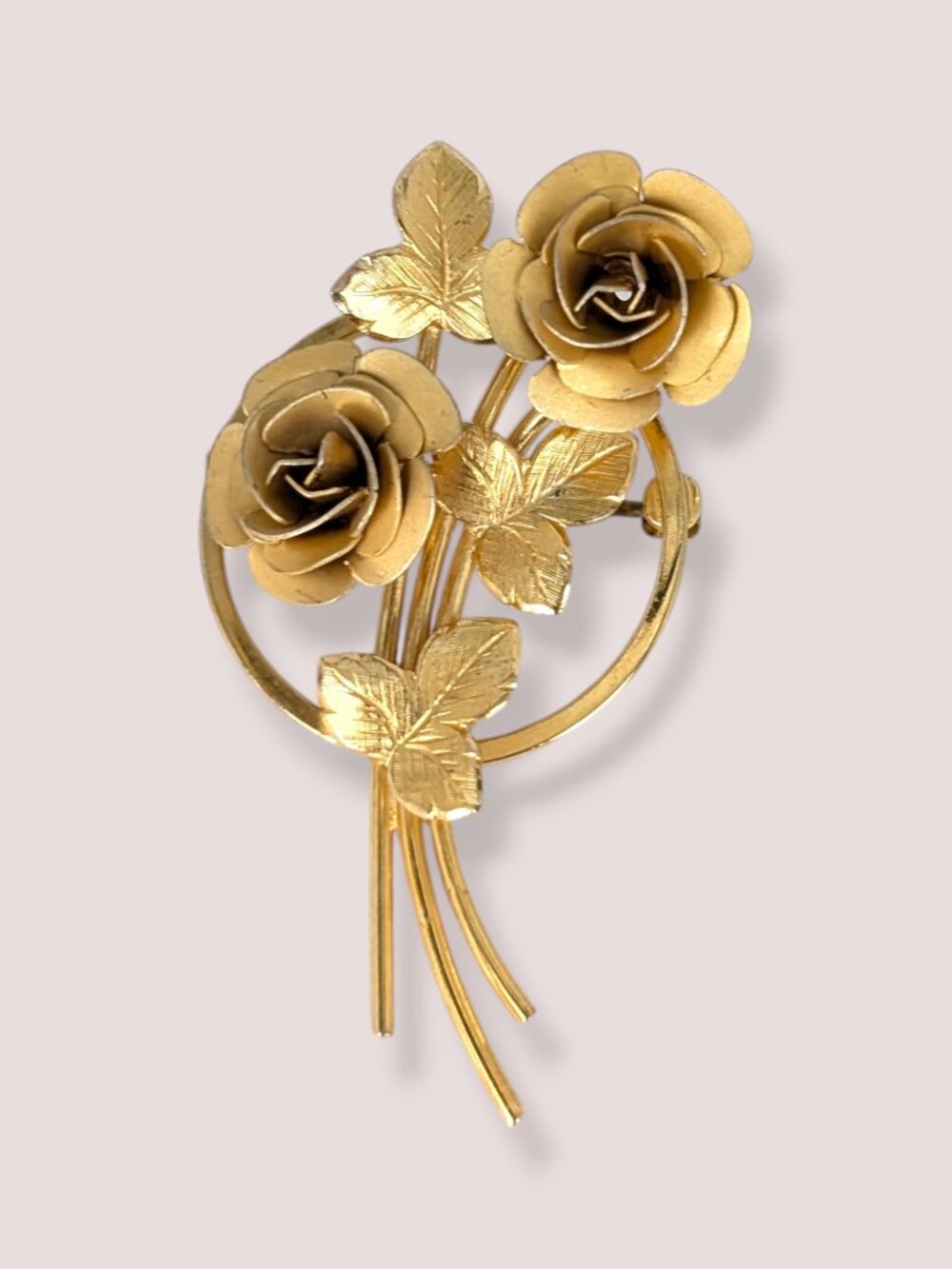 Vintage Mid-Century Bond Boyd Vermeil Sterling Floral Brooch